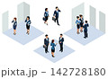 ビジネスパーソンの営業活動イメージイラスト 142728180
