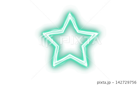 ねじれたレーザーで描く星型の透過PNG素材 142729756