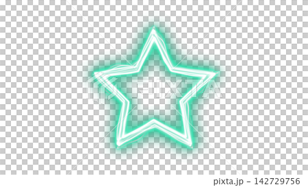 ねじれたレーザーで描く星型の透過PNG素材 142729756