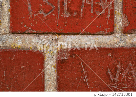 Zoom, retro and brick wall for concrete building or structural material for architecture, texture and surface. Stone, masonry and clay or cement to hold or plaster together for construction and block Zoom, retro and brick wall for concrete building or structural material for architecture, texture and surface. Stone, masonry and clay or cement to hold or plaster together for construction and block 142733301