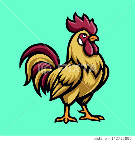 Aggressive Rooster Cock Fighting Bird Vector Illustration Aggressive Rooster Cock Fighting Bird Vector Illustration 142733890