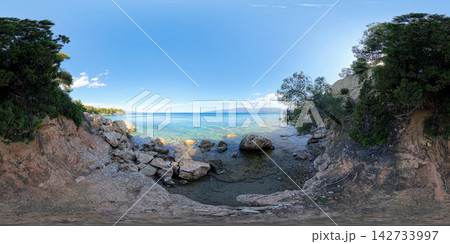 Rocky Aegean Sea Coast Near Athens, Greece, 360 VR Photo 8K Rocky Aegean Sea Coast Near Athens, Greece, 360 VR Photo 8K 142733997