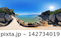 Rocky Aegean Sea Coast Near Athens, Greece, 360 VR Photo 8K 142734019