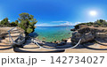 Rocky Aegean Sea Coast Near Athens, Greece, 360 VR Photo 8K 142734027