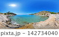 Rocky Aegean Sea Coast Near Athens, Greece, 360 VR Photo 8K 142734040