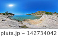 Rocky Aegean Sea Coast Near Athens, Greece, 360 VR Photo 8K 142734042