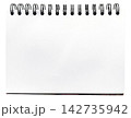Blank White Spiral Notebook Page Isolated Background. 142735942