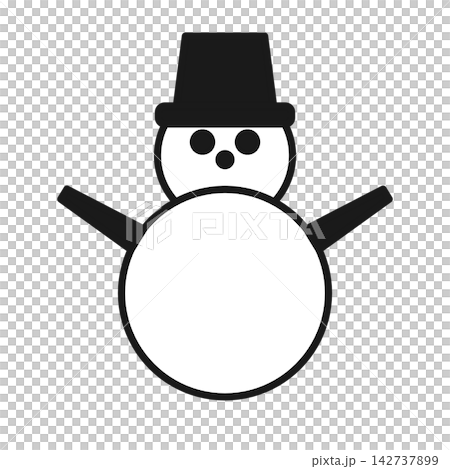 雪人剪影圖示（冬季） 142737899