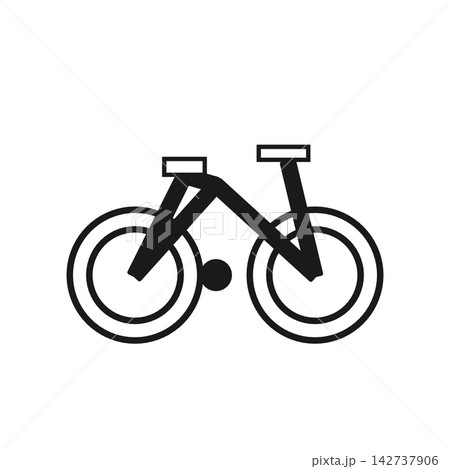自転車を描いたシルエットアイコン 乗り物 自転車を描いたシルエットアイコン 乗り物 142737906