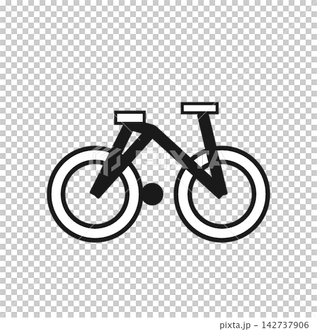 自転車を描いたシルエットアイコン 乗り物 自転車を描いたシルエットアイコン 乗り物 142737906