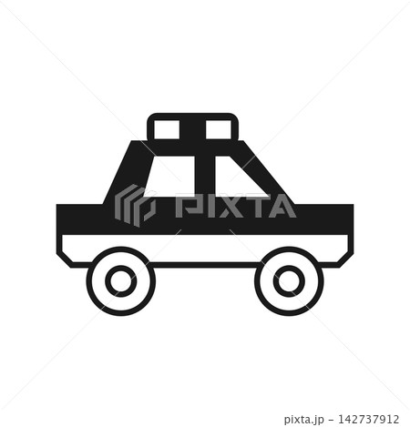 パトカーを描いたシルエットアイコン 警察 142737912