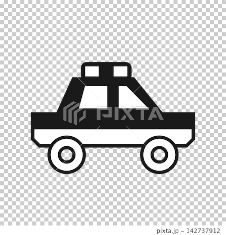 パトカーを描いたシルエットアイコン 警察 142737912