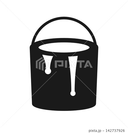 ペンキ缶を描いたシルエットアイコン 塗装 142737926