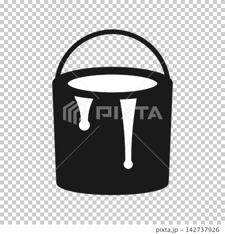 ペンキ缶を描いたシルエットアイコン 塗装 142737926