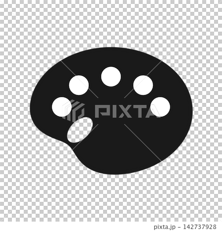 Silhouette icon of a paint palette (art supplies) Silhouette icon of a paint palette (art supplies) 142737928