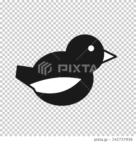 小鳥を描いたシルエットアイコン 動物 小鳥を描いたシルエットアイコン 動物 142737936