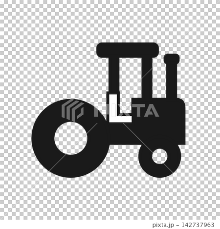 トラクターを描いたシルエットアイコン 農業 トラクターを描いたシルエットアイコン 農業 142737963