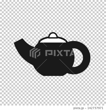 急須を描いたシルエットアイコン 食器 急須を描いたシルエットアイコン 食器 142737971