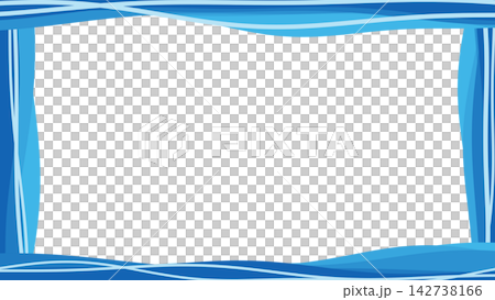A vibrant blue band frame with gentle waves flowing in all directions [Wide] 142738166