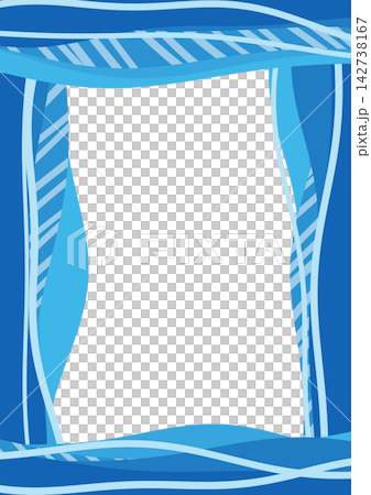 A vibrant blue band frame with gentle waves and diagonal lines flowing in all directions [Vertical] 142738167