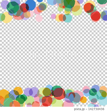 A square frame with large confetti particles gently fluttering up and down. A square frame with large confetti particles gently fluttering up and down. 142738436