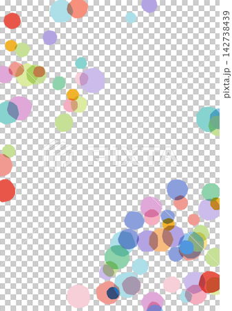 A frame with large confetti particles scattered diagonally. [Vertical] 142738439