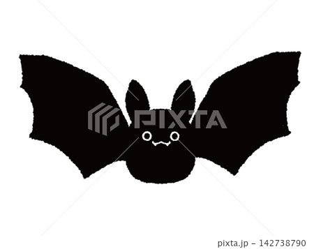 ハロウィン　こうもりのイラスト　顔あり 142738790