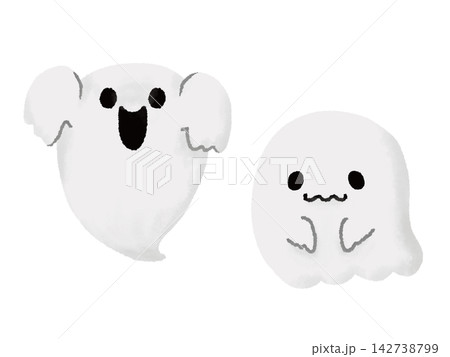 ハロウィン かわいいお化けのイラストセット ハロウィン かわいいお化けのイラストセット 142738799