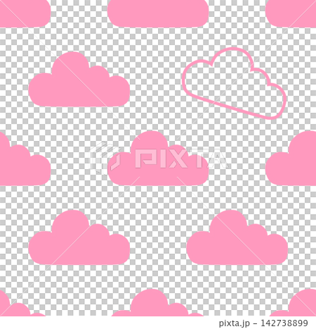 Seamless cloud pattern, sky/weather background, pink. Seamless cloud pattern, sky/weather background, pink. 142738899