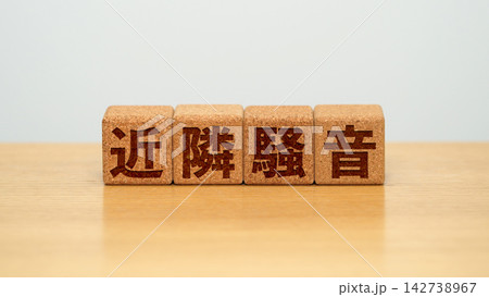 近隣騒音と書かれた木製ブロック 142738967