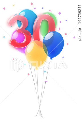 Birthday party number 30 design. Birthday party number 30 design. 142739255