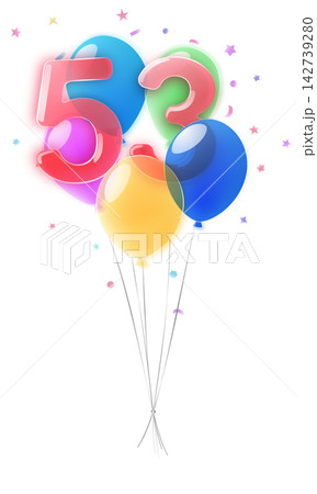 Birthday number 53 with balloons. 142739280