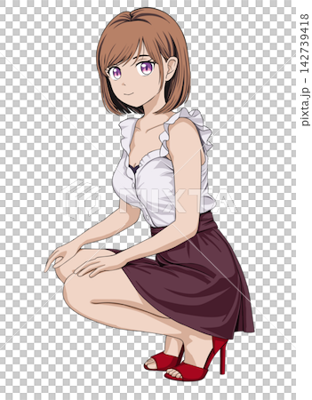 座る女性 座る女性 142739418
