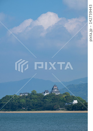 佐賀県/ 青空と海の青と新緑の緑が眩しい春の「唐津城」 佐賀県/ 青空と海の青と新緑の緑が眩しい春の「唐津城」 142739443