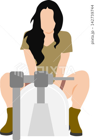 トイレに行く女性のイラスト	 142739744