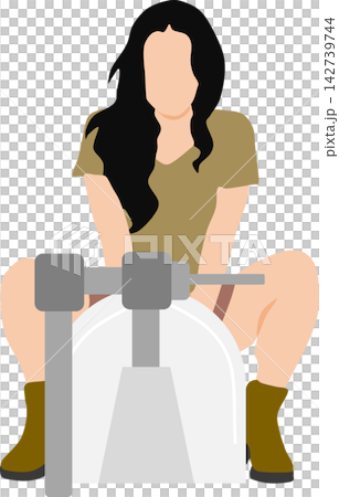 一幅女性上廁所的插圖 142739744