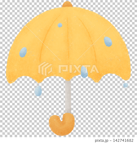 Yellow umbrella and raindrops Yellow umbrella and raindrops 142741682