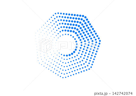 Abstract Blue Hexagon Dot Pattern Logo Concept Halftone Geometric Technology Background Abstract Blue Hexagon Dot Pattern Logo Concept Halftone Geometric Technology Background 142742074