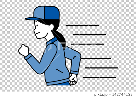 一名身穿背帶褲的女子衝向現場。 142744155