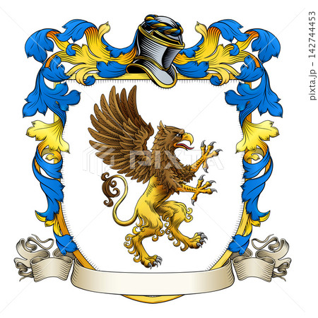 Griffin Gryphon Coat of Arms Crest Heraldic Shield 142744453