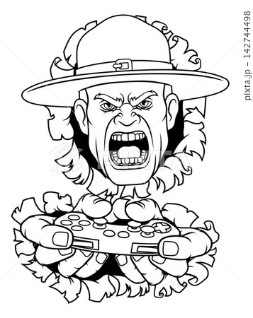 Drill Instructor Sergeant Bootcamp Gamer Mascot 142744498