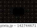 A stunning geometric design with a traditional gold pattern on a black background 142744671