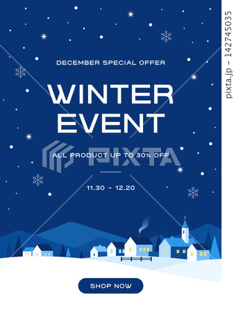 Winter Sale Special Offer December Promotion Banner Template 142745035