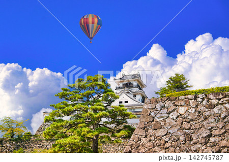 高知城天守閣と入道雲合成 高知城天守閣と入道雲合成 142745787