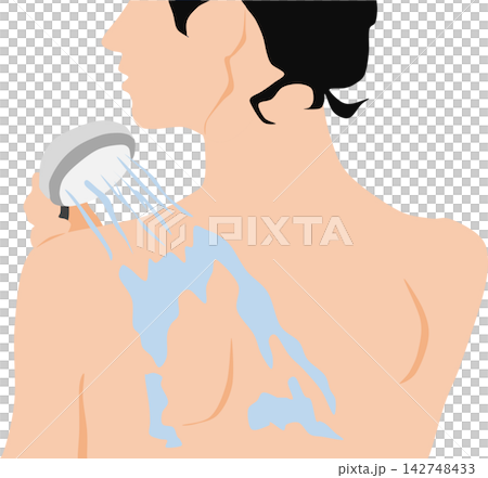 シャワーを浴びる女性のイラスト 142748433