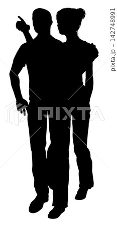 Silhouette Couple Man and Woman Husband and Wife Silhouette Couple Man and Woman Husband and Wife 142748991
