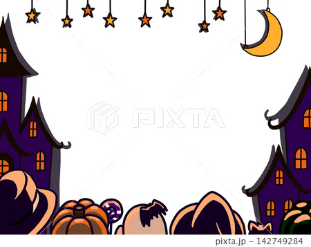 夜のハロウィン舞台フレーム 夜のハロウィン舞台フレーム 142749284