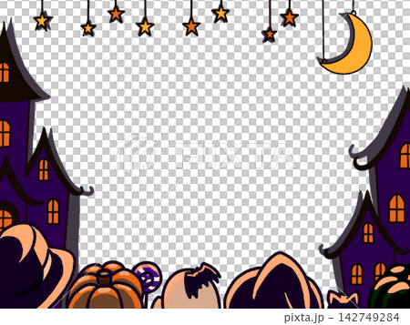 夜のハロウィン舞台フレーム 夜のハロウィン舞台フレーム 142749284