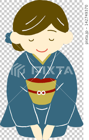 A woman in a kimono A woman in a kimono 142749370
