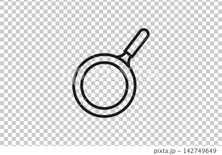 Frying pan line art icon Frying pan line art icon 142749649